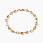 Bracelet Dami Maille Grain De Caf&eacute; Or Tricolore - Bracelets mailles Homme | Marc Orian