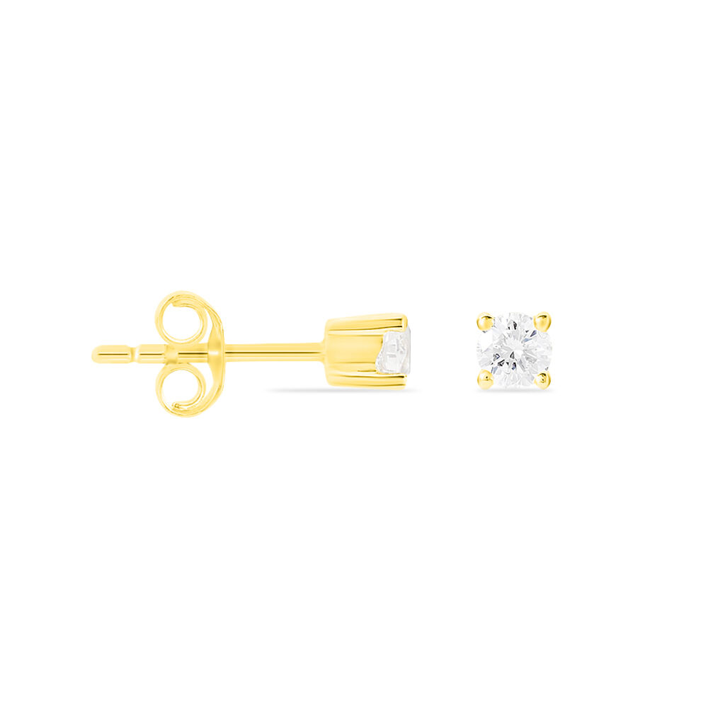 Boucles D'oreilles Puces Victoria Or Jaune Diamant - Puces Femme | Marc Orian