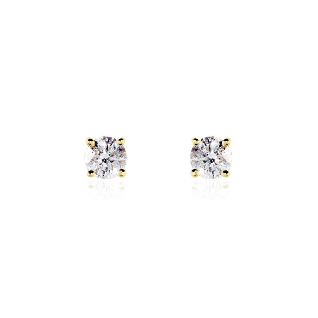 Boucles D'oreilles Puces Aphrodite Or Jaune Diamant - Puces Famille | Marc Orian