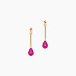 Boucles D'oreilles Pendantes Goutte Or Jaune Rubis - Boucles d'oreilles mariage Femme | Marc Orian
