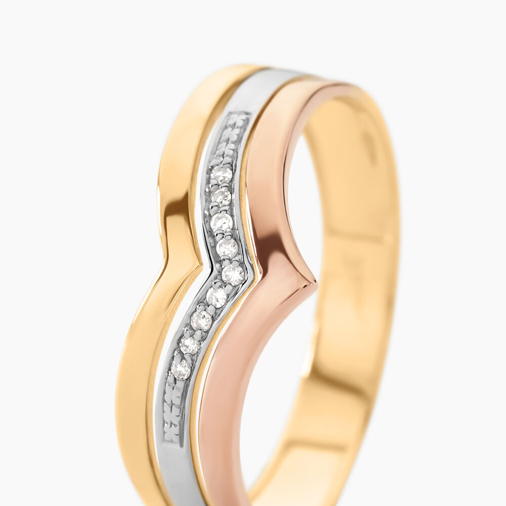 Bague Alix Or Tricolore Diamant - Bagues pierres précieuses Femme | Marc Orian