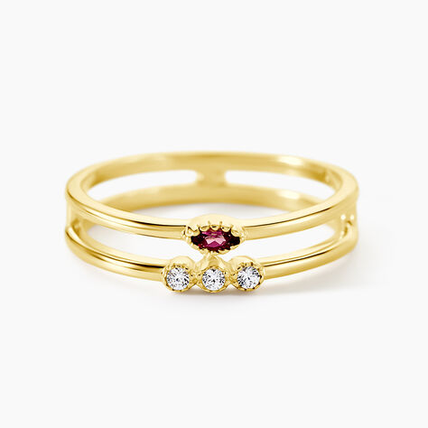Bague Poem Argent Jaune Rhodolite Oxyde De Zirconium - Bijoux fantaisie Femme | Marc Orian