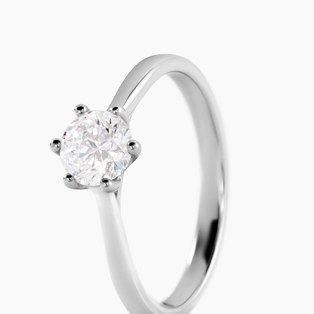 Bague Athena Platine Blanc Diamant - Solitaires Femme | Marc Orian