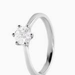 Bague Athena Platine Blanc Diamant - Solitaires Femme | Marc Orian