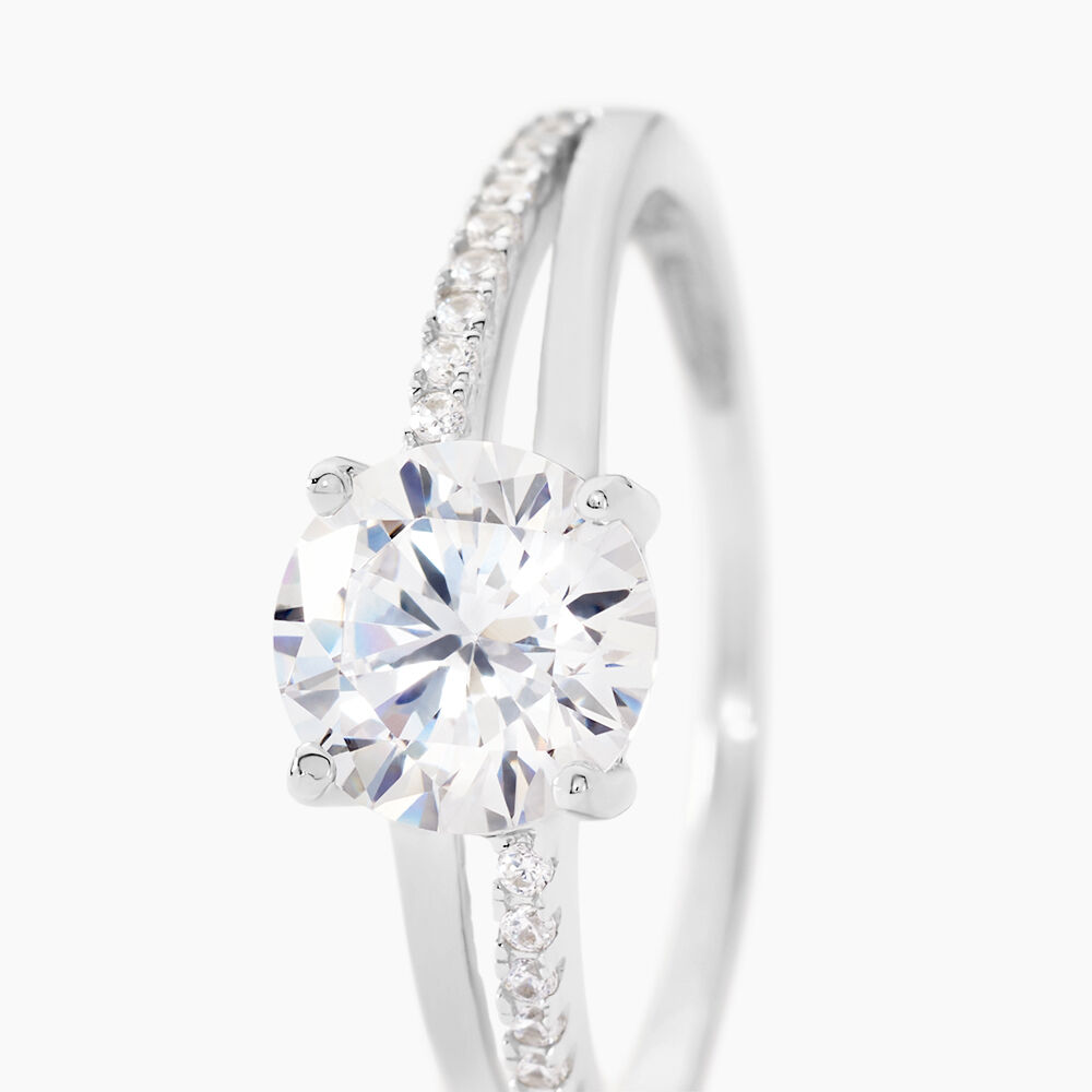Bague Solitaire Poseidon Argent Blanc Oxyde De Zirconium - Solitaires Femme | Marc Orian