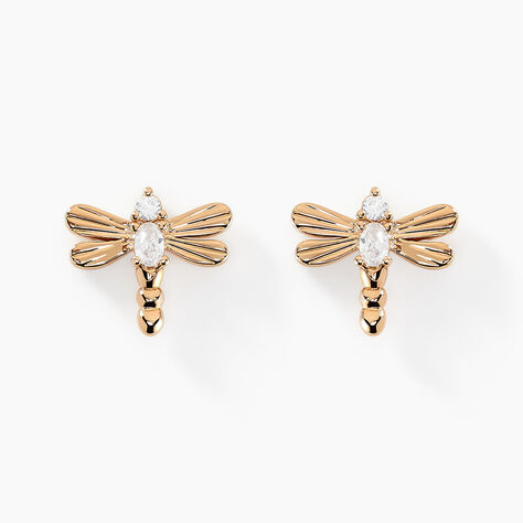 Boucles D'oreilles Puces Dixie Plaqué Or Doré Oxyde De Zirconium - Puces Femme | Marc Orian