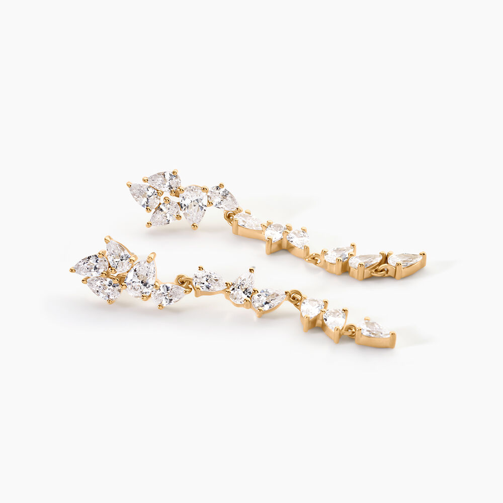 Boucles D'Oreilles Pendantes Glamour Plaqu&eacute; Or Jaune Oxyde De Zirconium - Pendantes Femme | Marc Orian