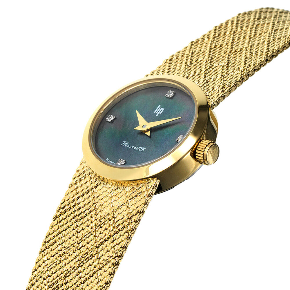 Montre Lip Henriette Diamant Nacre Noire - Montres &eacute;tanches Femme | Marc Orian