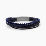 Bracelet Cuir De Vache Bleu Lapis Lazuli - Bracelets cuir Homme | Marc Orian