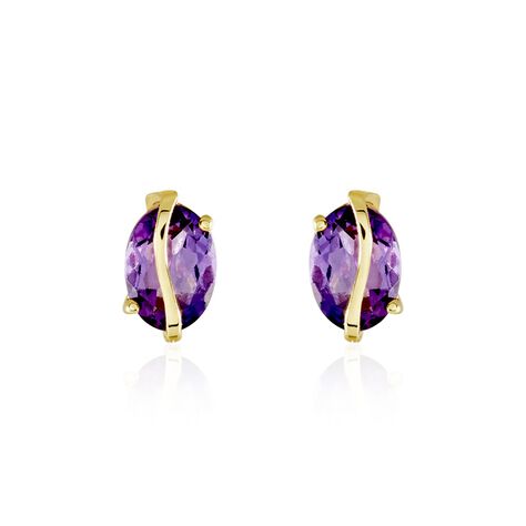 Boucles D'oreilles Puces Or Jaune Prudencia Améthystes - Puces Femme | Marc Orian