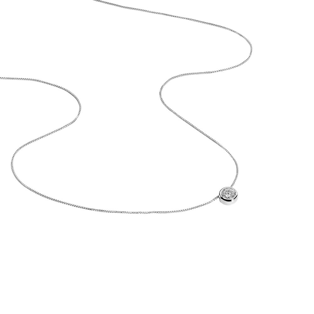 Collier Talya Argent Blanc Oxyde De Zirconium - Colliers solitaires Femme | Marc Orian