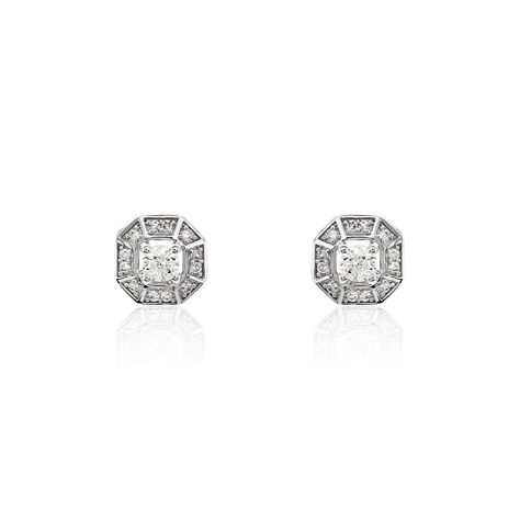 Boucles D'oreilles Puces Transmission Or Blanc Diamant - Clous d'oreilles Femme | Marc Orian
