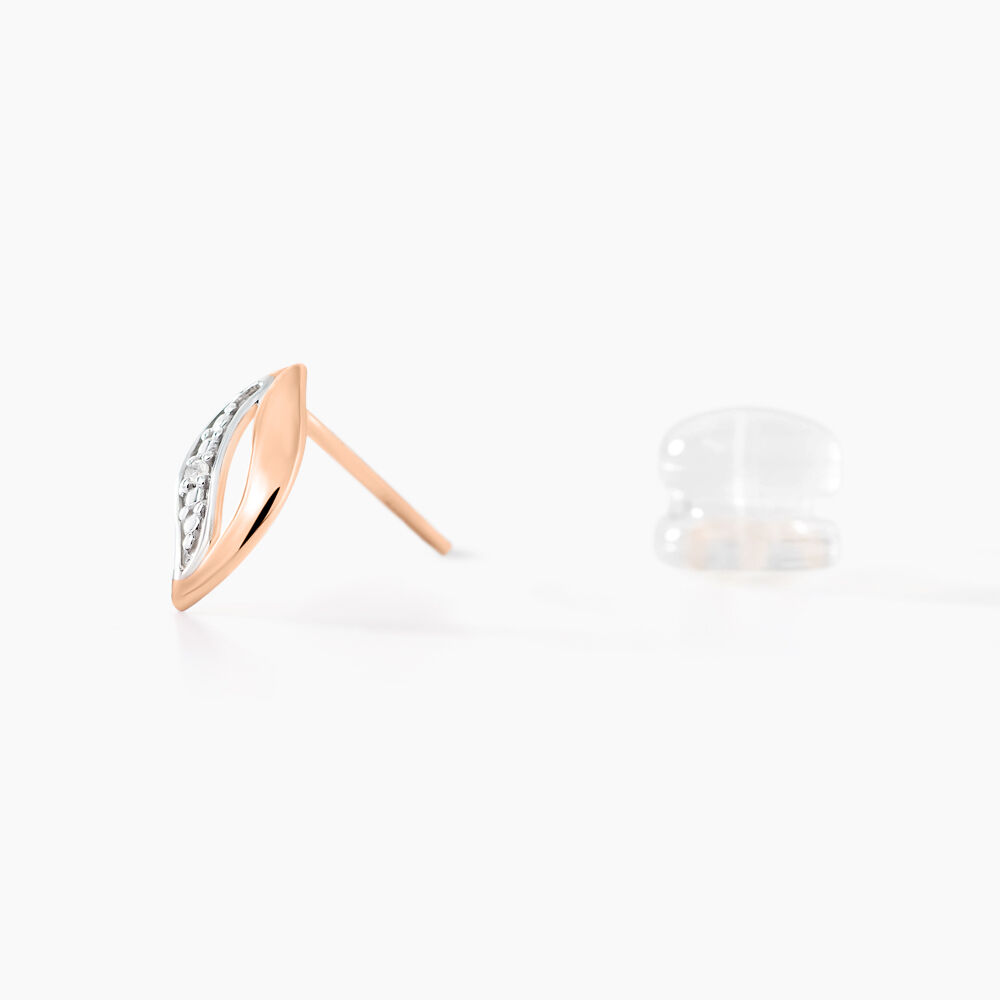 Boucles D'oreilles Puces Smeralda Or Rose Diamant - Puces Femme | Marc Orian