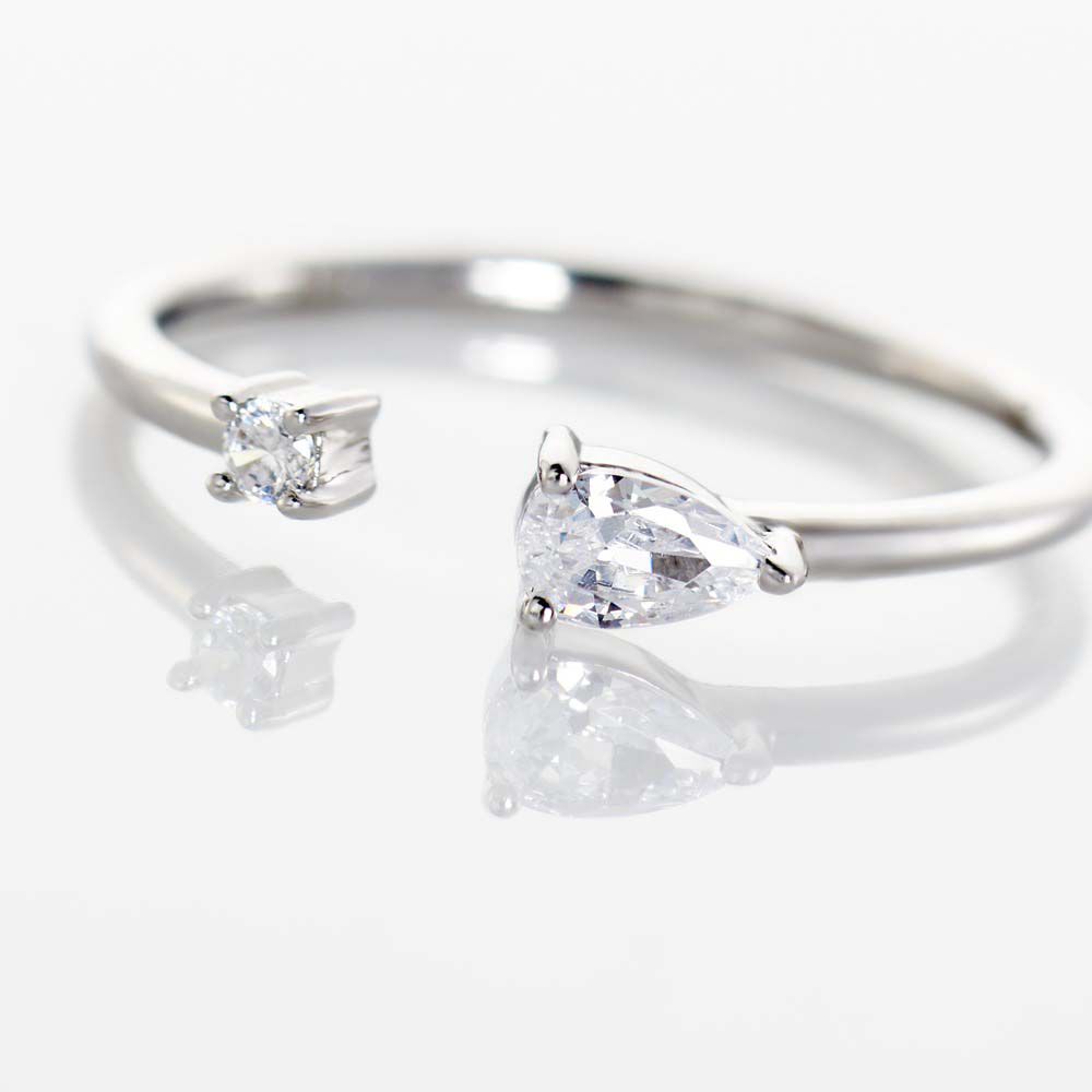 Bague Ajustable Shou Argent Oxyde De Zirconium - Bagues avec pierre Femme | Marc Orian