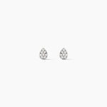 Boucles D'oreilles Puces Nevena Or Blanc Diamant - Puces Femme | Marc Orian