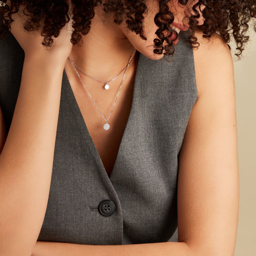 Collier Angeles Argent Blanc Oxyde De Zirconium - Colliers multirangs Femme | Marc Orian