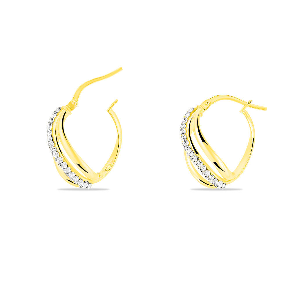 Cr&eacute;oles Eliseo Or Jaune Strass - Cr&eacute;oles Femme | Marc Orian