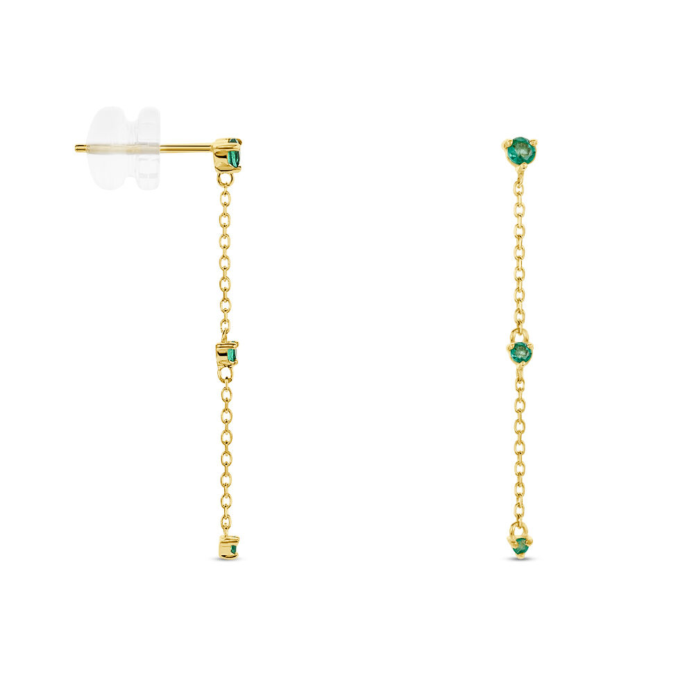 Boucles D'oreilles Pendantes Emeald Is The New Black Or Jaune Emeraude -  Femme | Marc Orian