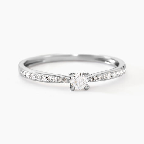 Bague Solitaire Hemera Or Blanc Diamant - Solitaires Femme | Marc Orian