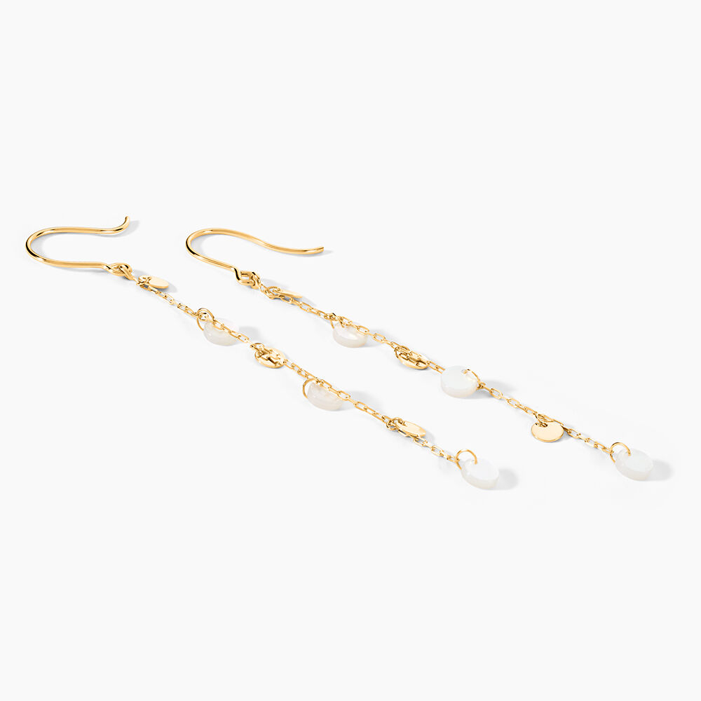 Boucles D'Oreilles Pendantes Epurea Or Jaune Nacre - Boucles d'oreilles pampille Femme | Marc Orian
