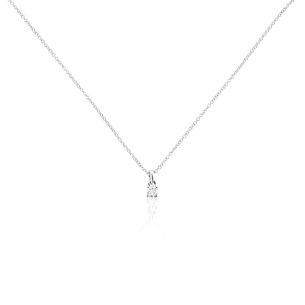 Collier Alexandra Or Blanc Diamant - Colliers solitaires Femme | Marc Orian