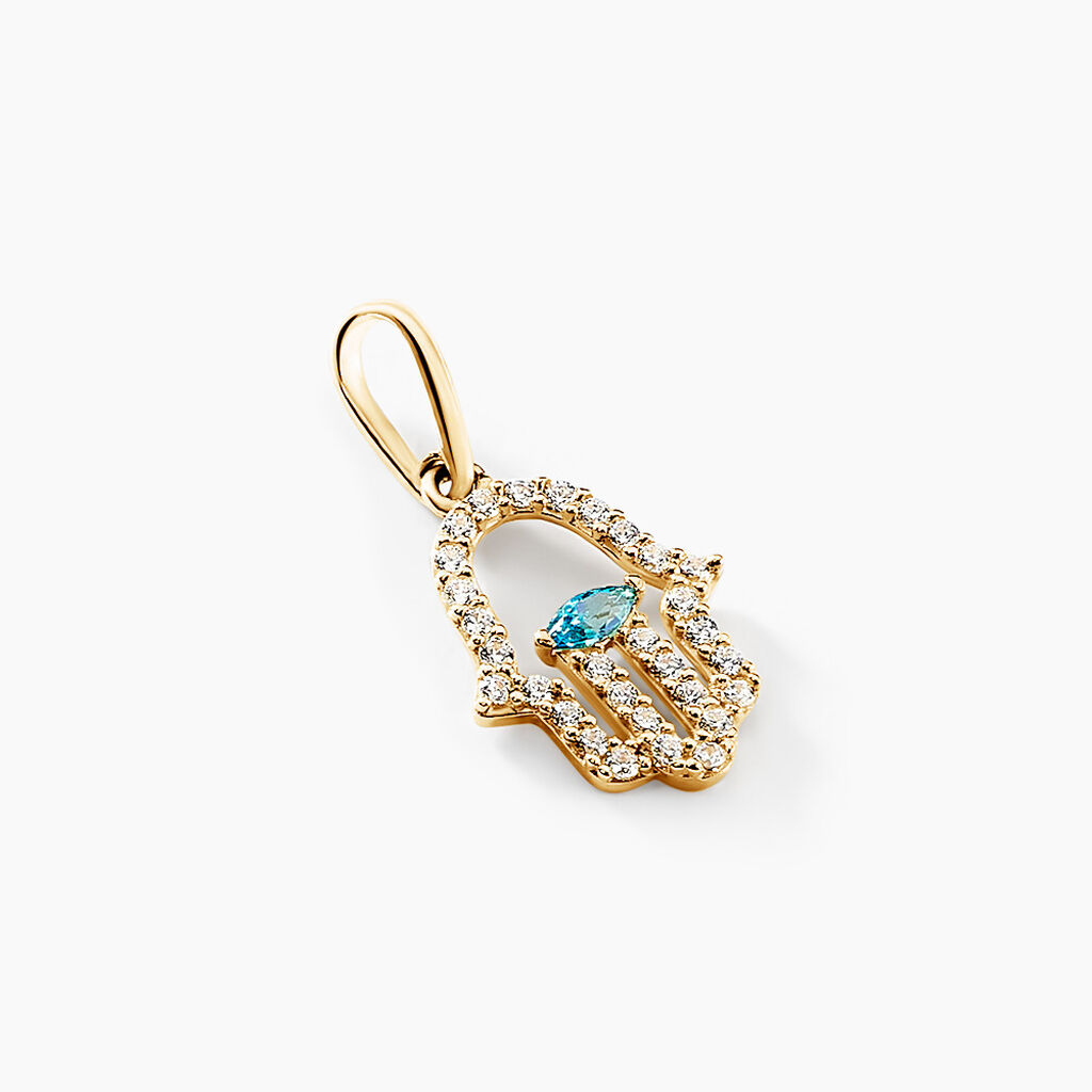 Pendentif Fatima Or Jaune Oxyde De Zirconium - Pendentifs Femme | Marc Orian