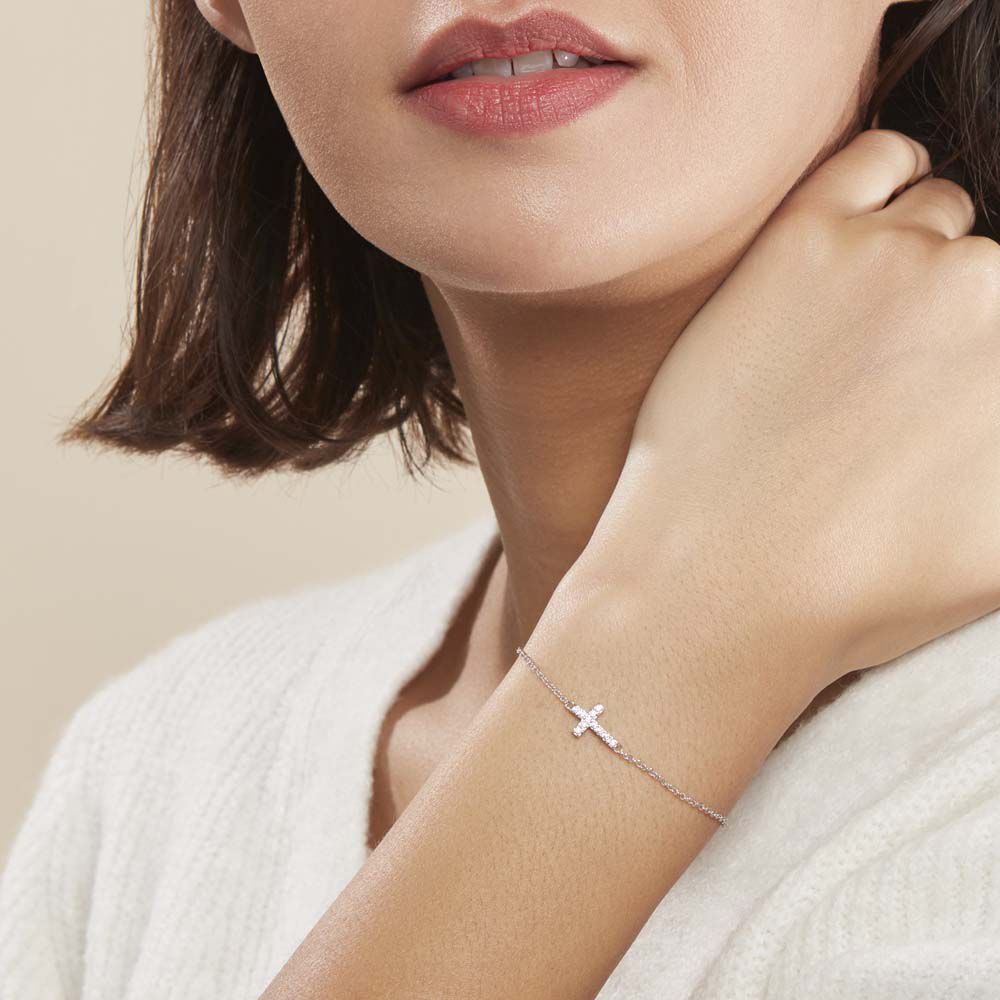 Bracelet Carlie Argent Blanc Oxyde De Zirconium - Bracelets chaînes Femme | Marc Orian