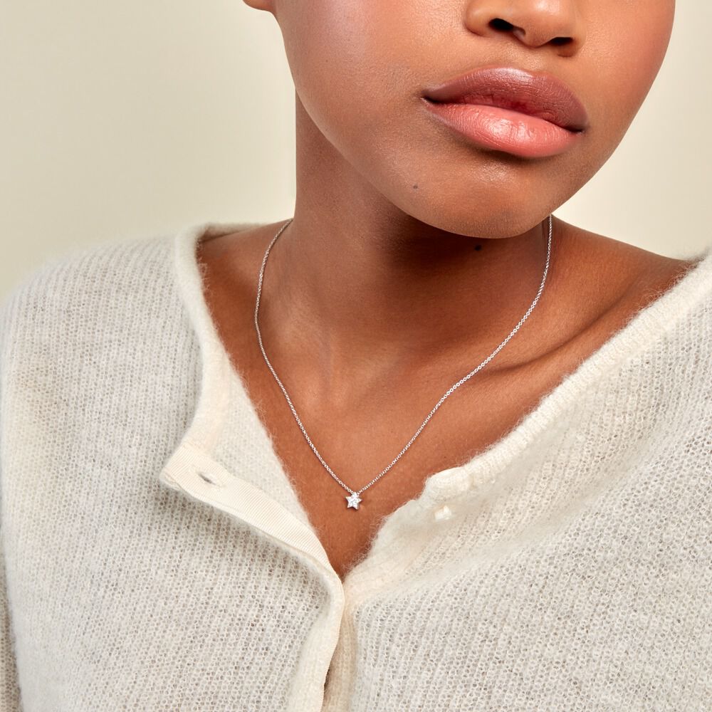 Collier Taona Argent Blanc Oxyde De Zirconium - Colliers avec pierres Femme | Marc Orian