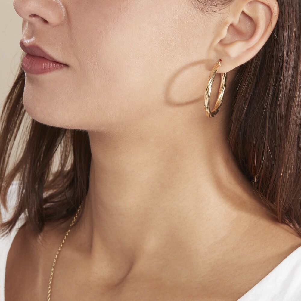 Créoles Or Jaune Torsadé - Créoles Femme | Marc Orian
