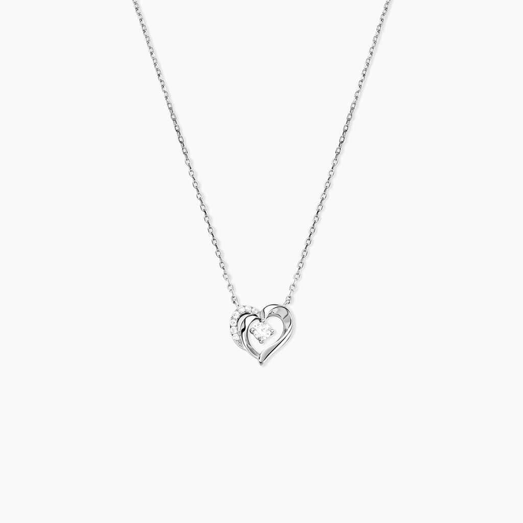 Collier Aggie Argent Blanc Oxyde De Zirconium - Colliers avec pierres Femme | Marc Orian