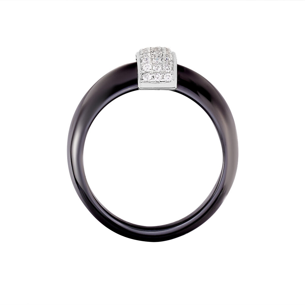 Bague Ostuni Argent Blanc Blanc Céramique Et Oxyde De Zirconium - Bagues avec pierre Femme | Marc Orian