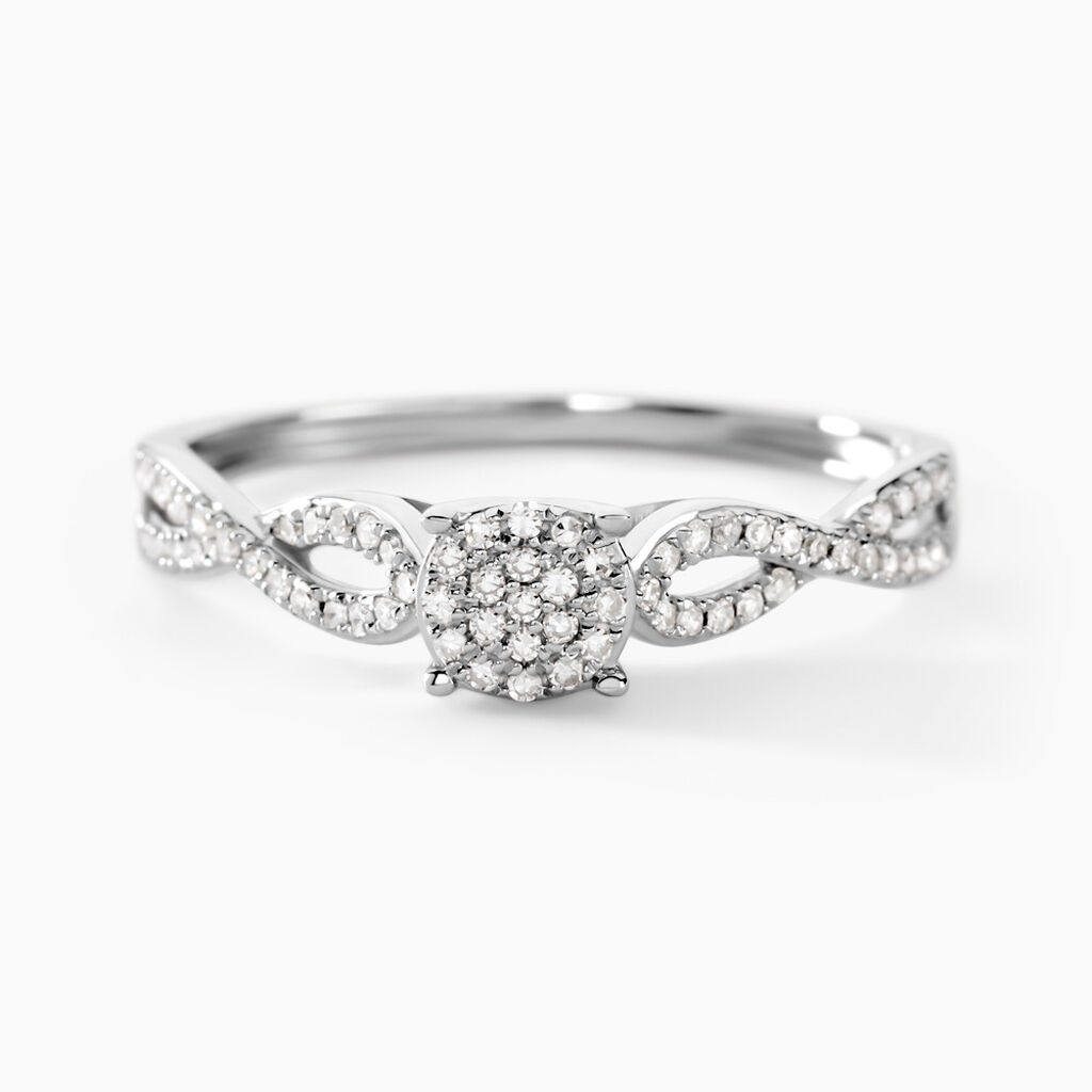 Bague Roseline Or Blanc Diamant - Bagues Solitaire Femme | Marc Orian