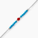 Bracelet Behati Argent Blanc Corail Turquoise - Bracelets fantaisie Femme | Marc Orian
