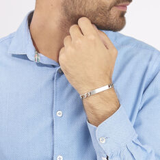 Bracelet Identité Vivian Maille Alternee 1/3 Argent Vieilli - Gourmettes Homme | Marc Orian