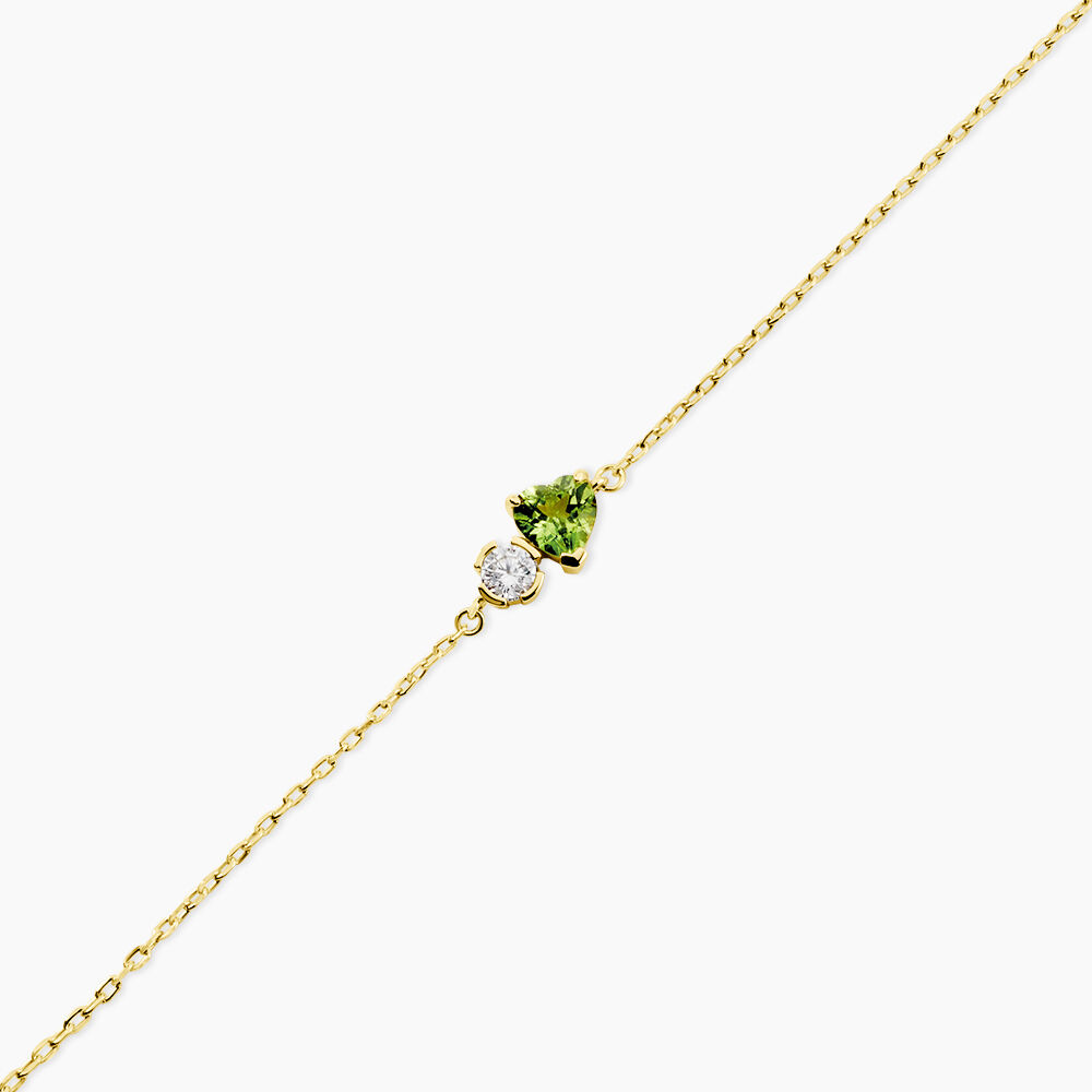 Bracelet Poem Argent Jaune P&eacute;ridot Oxyde De Zirconium - Bracelets fantaisie Femme | Marc Orian