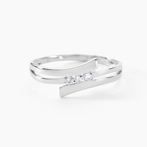 Bague Triptyque Or Blanc Diamant - Bagues fiançailles Femme | Marc Orian
