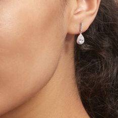 Boucles D'oreilles Pendantes Briony Argent Blanc Oxyde De Zirconium - Boucles d'oreilles Pendantes Femme | Marc Orian
