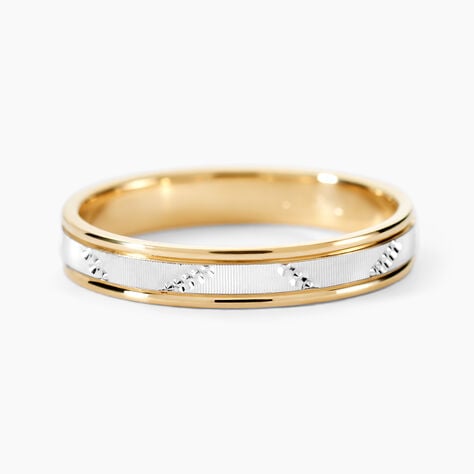 Alliance Or Bicolore Jaune / Blanc Tyssia - Alliances duo Unisex | Marc Orian