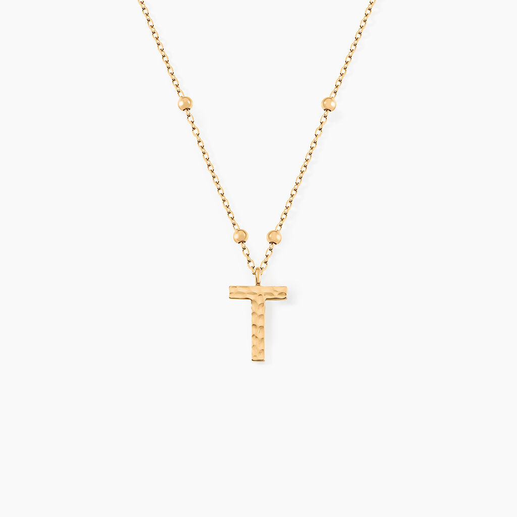 Collier Plaqu&eacute; Or Jaune Lettra - Colliers ete Femme | Marc Orian