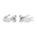 Boucles D'oreilles Puces Lacoste Crocodile Acier Blanc - Puces Famille | Marc Orian