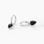 Cr&eacute;oles Mentissa Argent Blanc Agate - Cr&eacute;oles Femme | Marc Orian