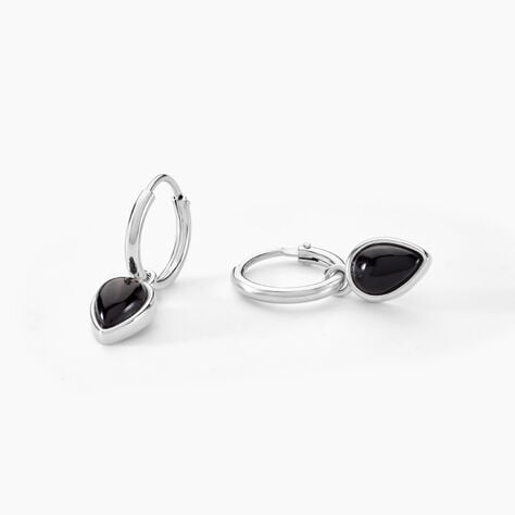 Cr&eacute;oles Mentissa Argent Blanc Agate - Cr&eacute;oles Femme | Marc Orian