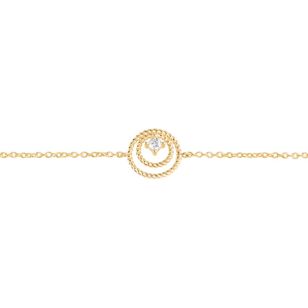 Bracelet Plaqué Or Jaune Danys Oxyde De Zirconium - Bracelets Tressés Femme | Marc Orian