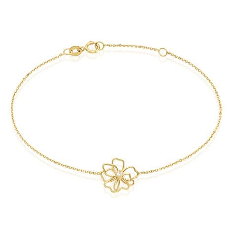 Bracelet Floraison Dor&eacute;e Or Jaune Oxyde De Zirconium - Bracelets cha&icirc;nes Femme | Marc Orian