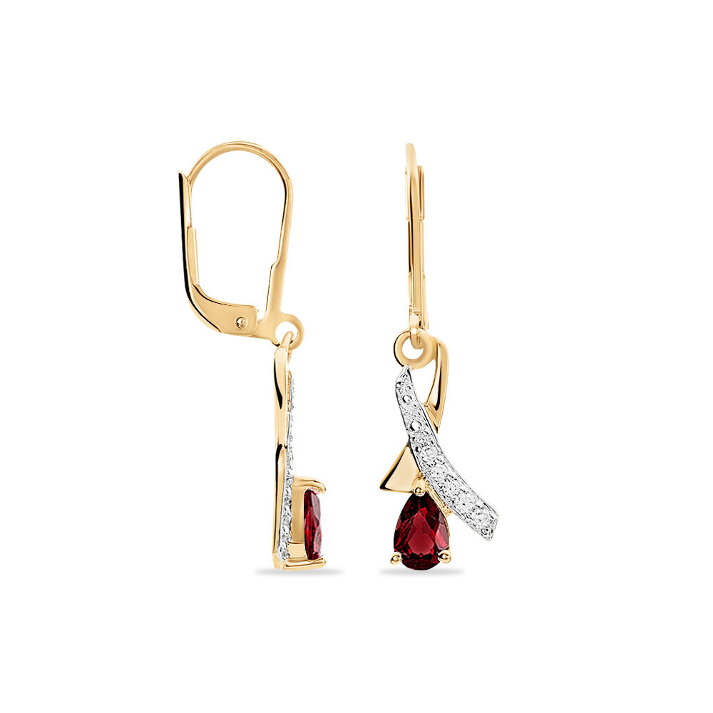 Boucles D'oreilles Pendantes Dyanah Plaque Or Jaune Oxyde De Zirconium - Pendantes Femme | Marc Orian