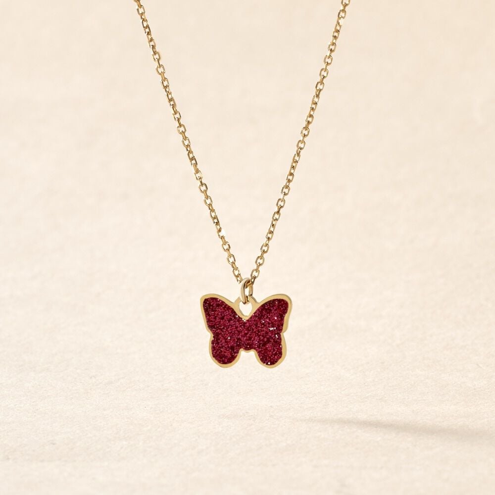 Collier Solena Papillon Or Jaune - Colliers ete Enfant | Marc Orian