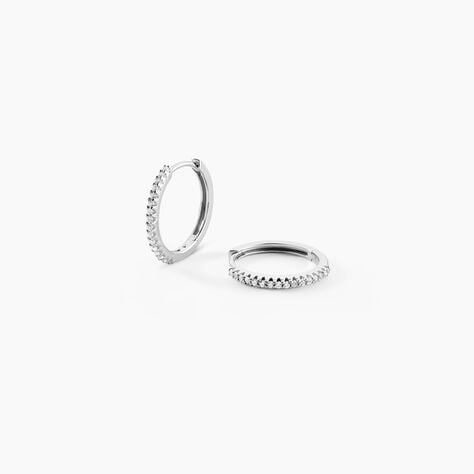 Cr&eacute;oles Karlene Argent Blanc Oxyde De Zirconium - Cr&eacute;oles Femme | Marc Orian