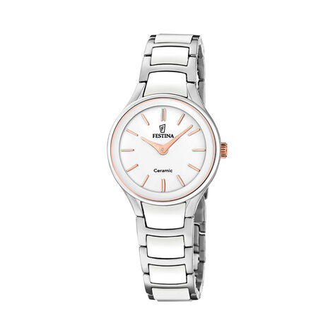 Montre Festina Ceramic Bimatiere Blanc - Montres &eacute;tanches Femme | Marc Orian