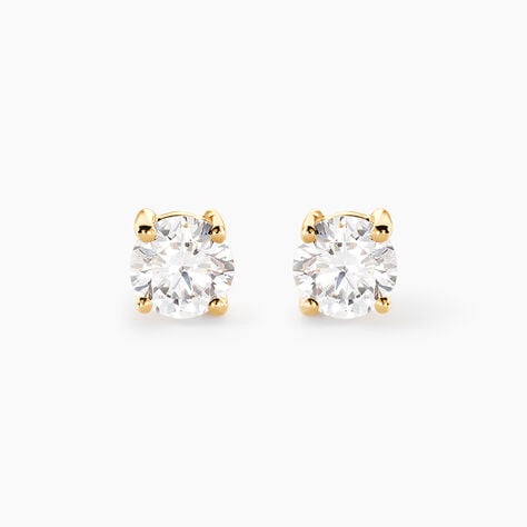 Boucles D'Oreilles Puces Aphrodite Ld Or Jaune Diamant Synth&eacute;tique - Puces Femme | Marc Orian
