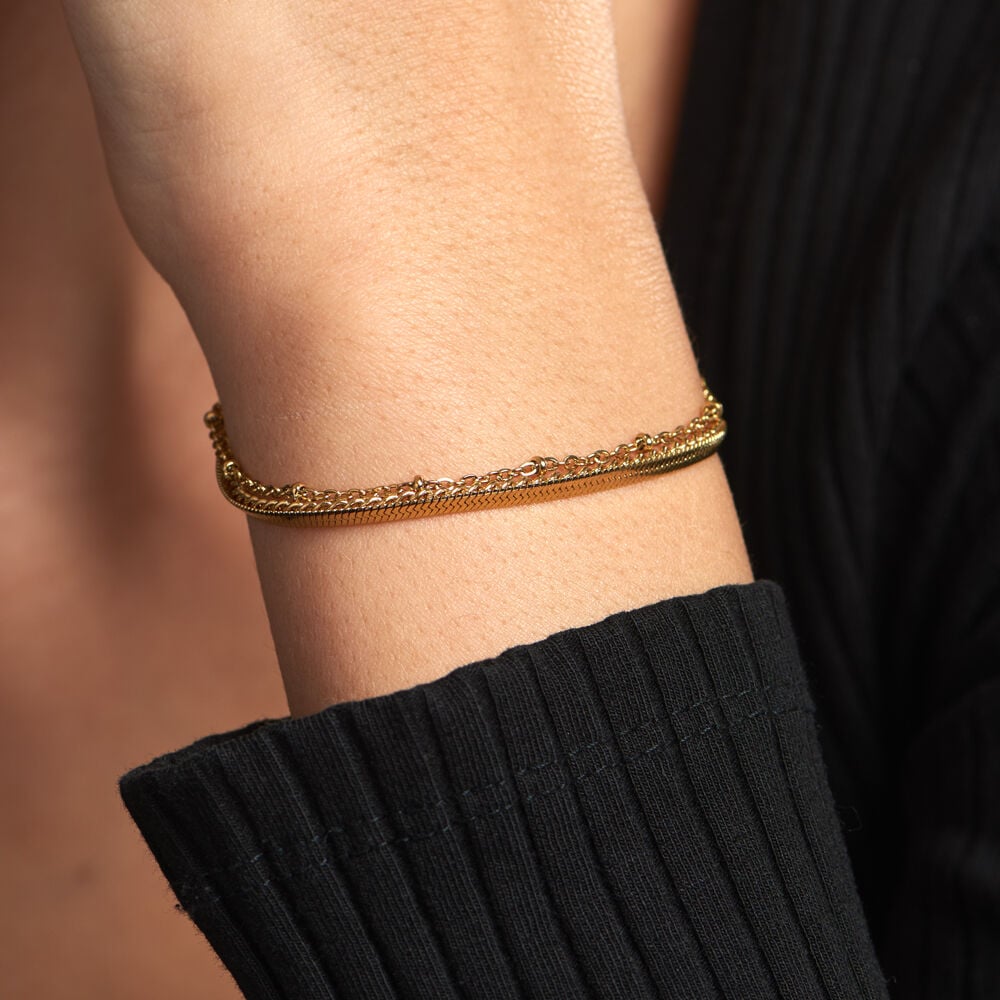 Bracelet Neva Acier Jaune - Bracelets chaînes Femme | Marc Orian